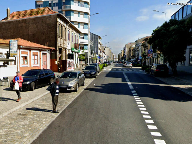 Avenida Serpa Pinto, Centro de Matosinhos, Matosinhos, distrito do Porto © Google Earth Pro