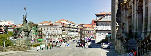 Vista do Terreiro da Sé do Porto, Centro Histórico, Porto &copy; Google Earth Pro