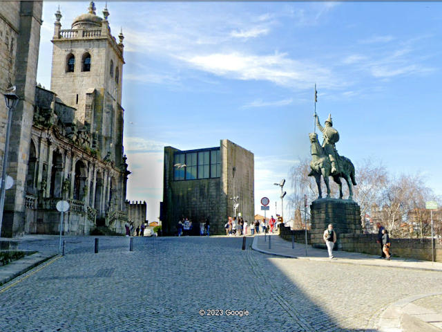 Calçada de Vandoma et cathédrale de Porto, centre historique, ville de Porto, Porto &copy; Google Earth Pro